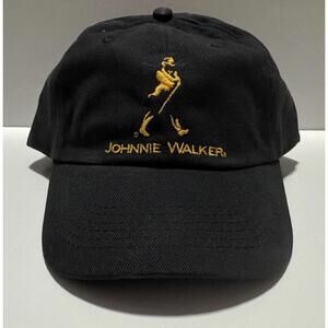 Vintage Johnnie Walker Black & Gold Keep Walking Cap Hat NWOT NOS
